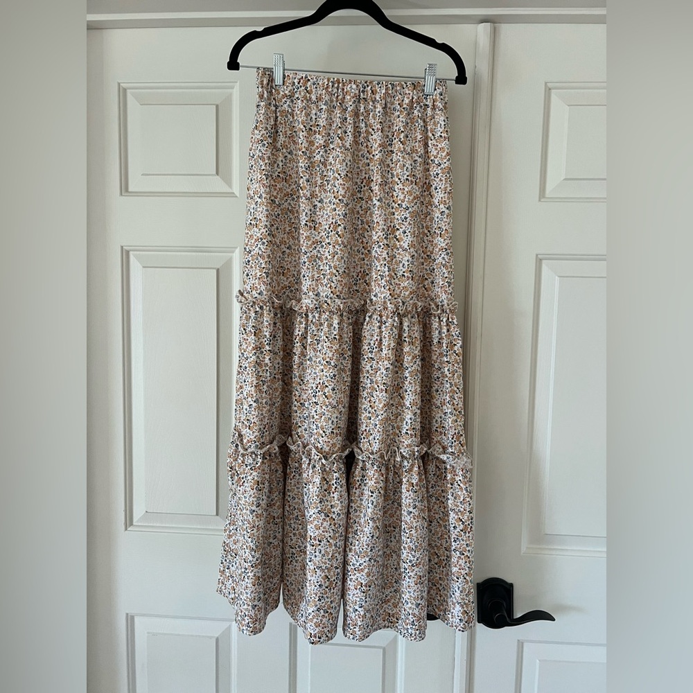 Floral Tiered Maxi Skirt